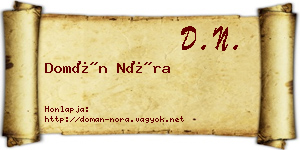 Domán Nóra névjegykártya