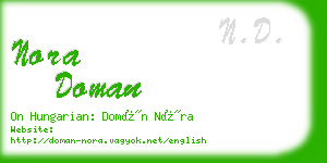 nora doman business card